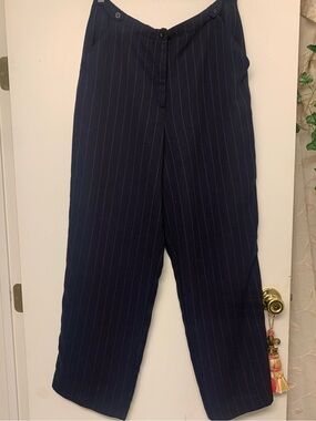 Navy Pinstripe Dress Pants